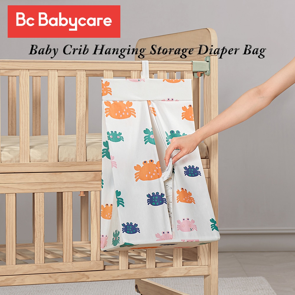 BC Babycare Baby Crib Hanging Storage Diaper Bag Multi-purpose Nappy Organizer Cot Reusable Infant Essentials Crib Bedding Set