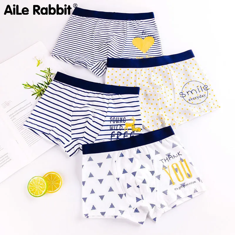 3 Piece Kids Boys Underwear Cartoon Children's Shorts Panties For Baby Boy Toddler Boxers Stripes Teenagers Cotton Underpan