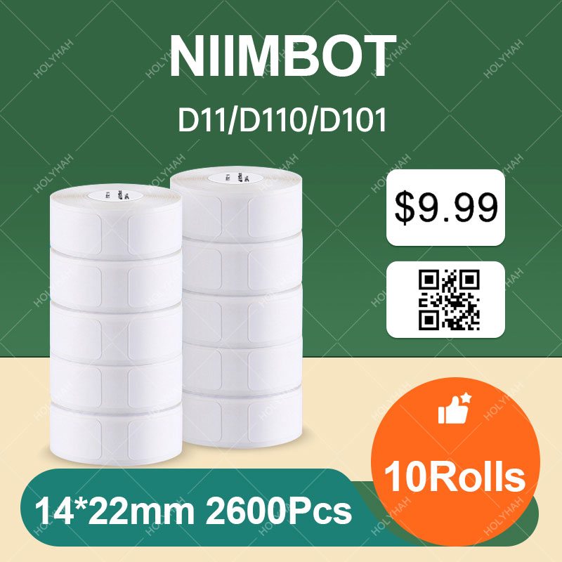 Niimbot D11 Printing Label Tape D110 Waterproof Anti-Oil Tear-Resistant Price Label Pure Color Scratch-Resistant Label Paper