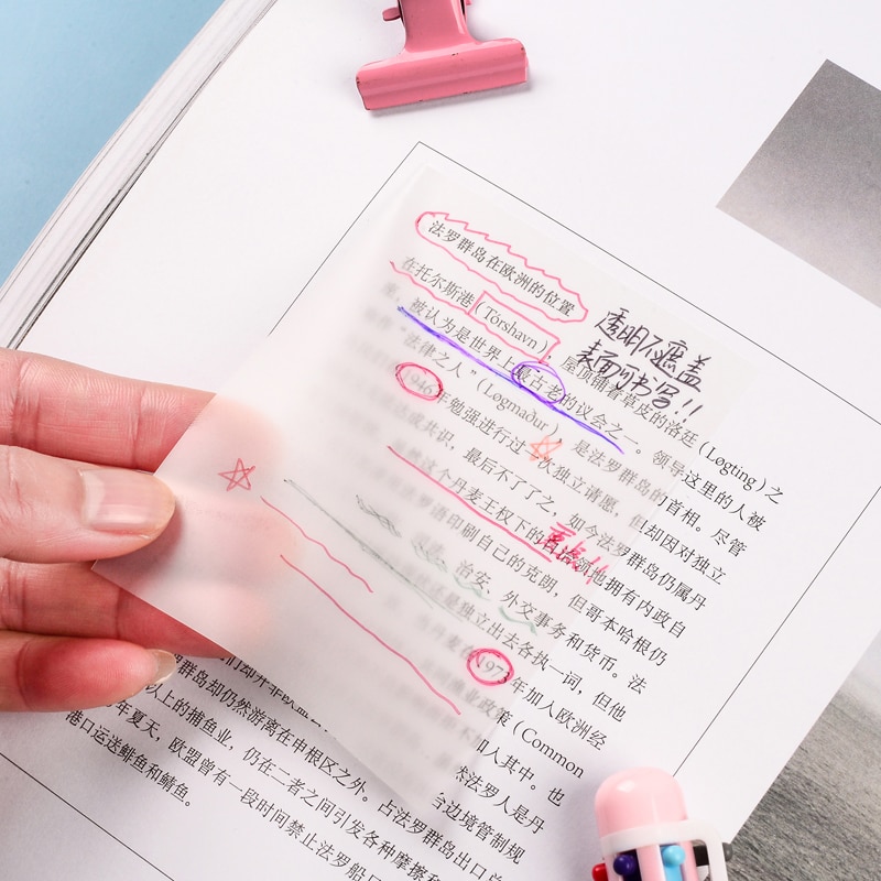 Yoofun 50 Sheets Waterproof PET Transparent Memo Pads Sticky Notes Daily To Do List Planner Notes Office School Supplies