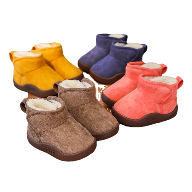 Winter Boots for Toddler Girl Shoes Plush Warm Fashion Kids Short Boots Soft Bottom Non-slip Infant Boys Shoes Cotton SCW034