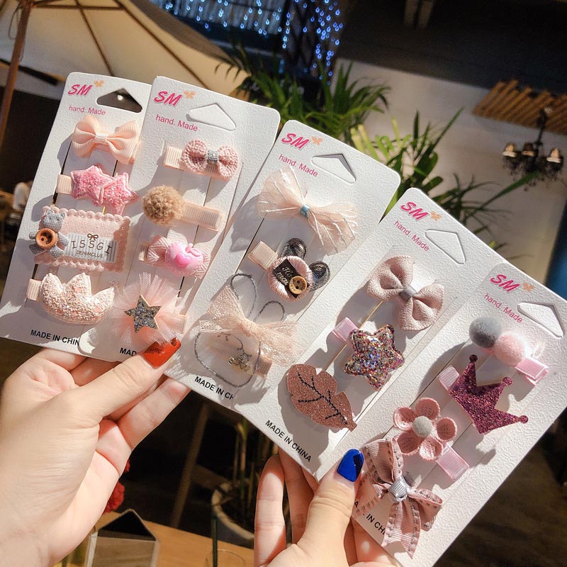 Autumn Sweet Cartoon Soft Hair Clip For Girl Children Wool Flower Bow Animal Hairpins Barrettes Kids Cute Hair Accessories