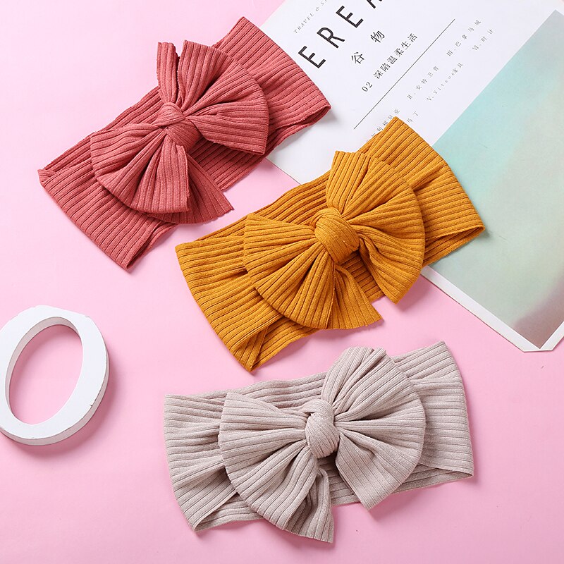 Baby Headband Knit Headbands For Girls Rib Headwrap Bandana Bow Children's Turban Soft Cute Head Band Newborn Hair Accessor