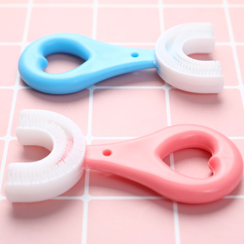 Children'S Infant Toothbrush U Silicon Toothbrush Mouth-Cleaning Manual Toothbrush Cartoon Pattern 2021 Hand-Held Version