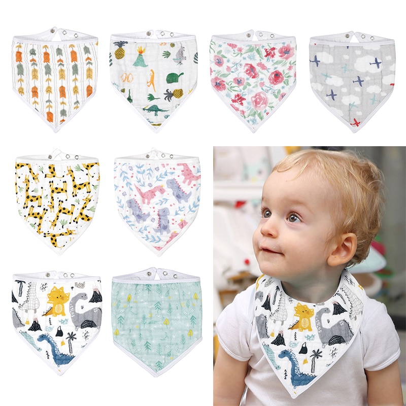 Baby Bib Soft Organic Cotton Baby Drool Cute Triangle Scarf Comfortable Drooling And Teething Towel Saliva Towel For Newborn