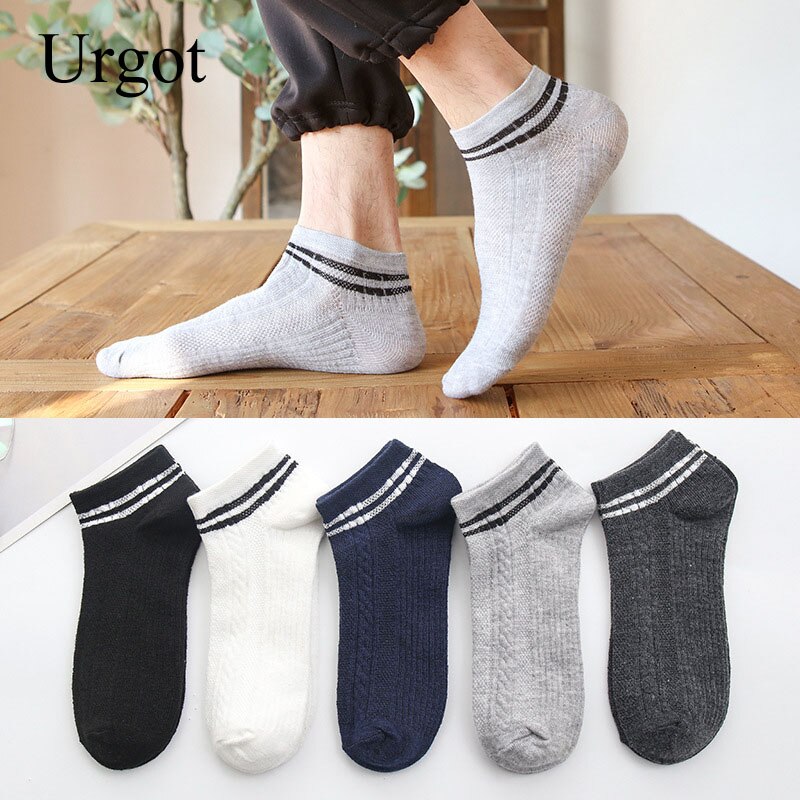 Urgot 10pieces=5pair/lot Summer Cotton Men Short Socks Fashion Breathable Boat Socks Comfortable Casual Man Socks Male White Hot