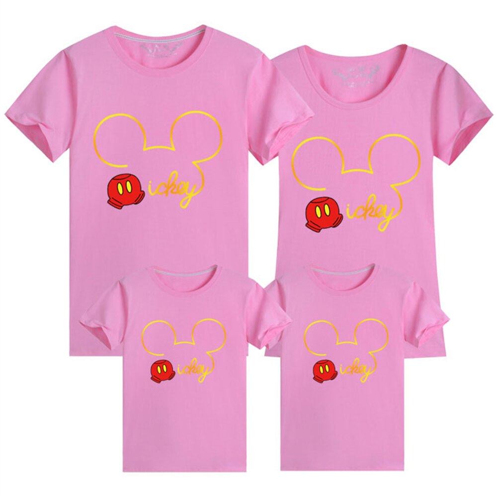 Disney Family T-shirts Cotton Mickey Mouse Cartoons Printing Kawaii Pullove Short Funny Casual Harajuku Clothes Loose Cozy