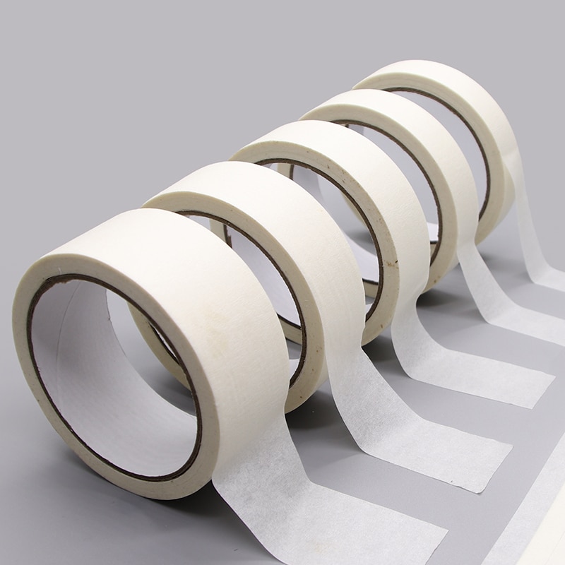 1pcs 10/18/25/40mm Masking Tape 20m art painting white Car Spraying Single Side Adhesive Tape for House Oil Painting Sketch