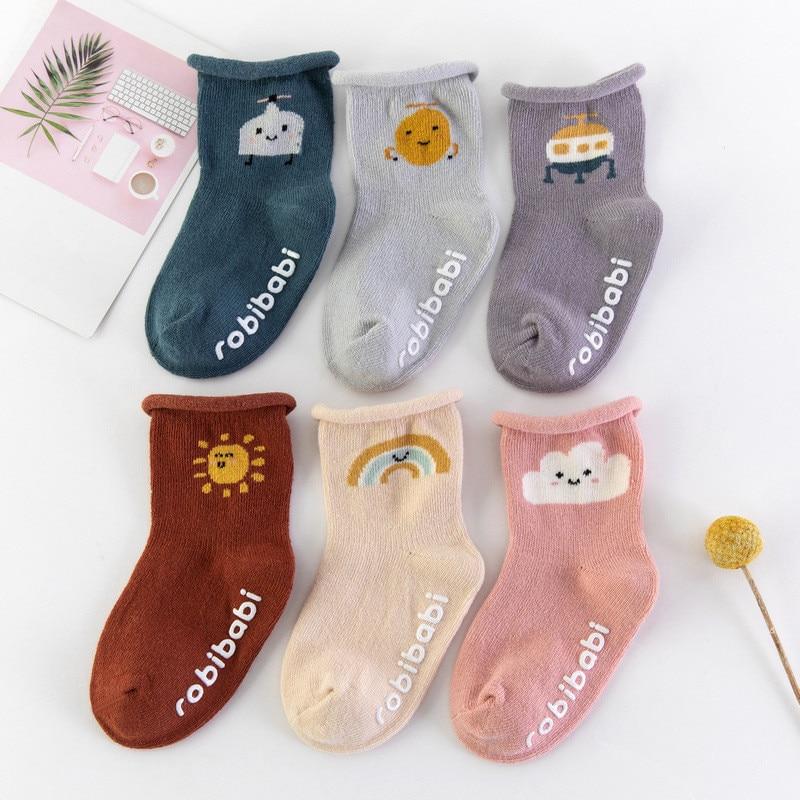 Cotton Baby Toddler Girl Socks Animal Print Baby Boys Girls Socks Non-slip Rubber Floor Socks Cartoon Infant Kids Loosens Socks