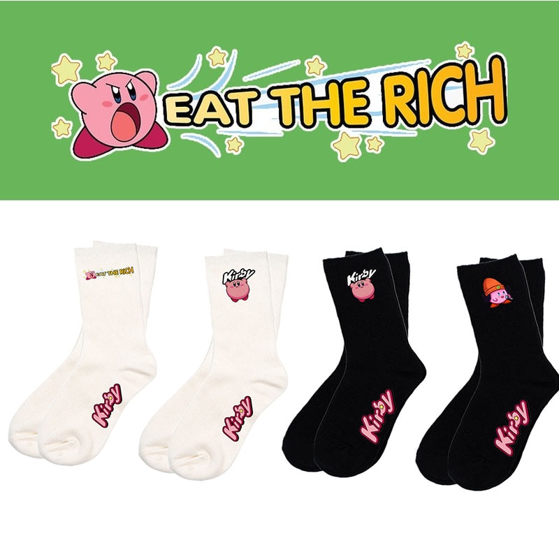 Kirby Cartoon anime figure Periphery Autumn And Winter tube socks casual sports xxx boys and girls sock Kawaii Cotton socks gift