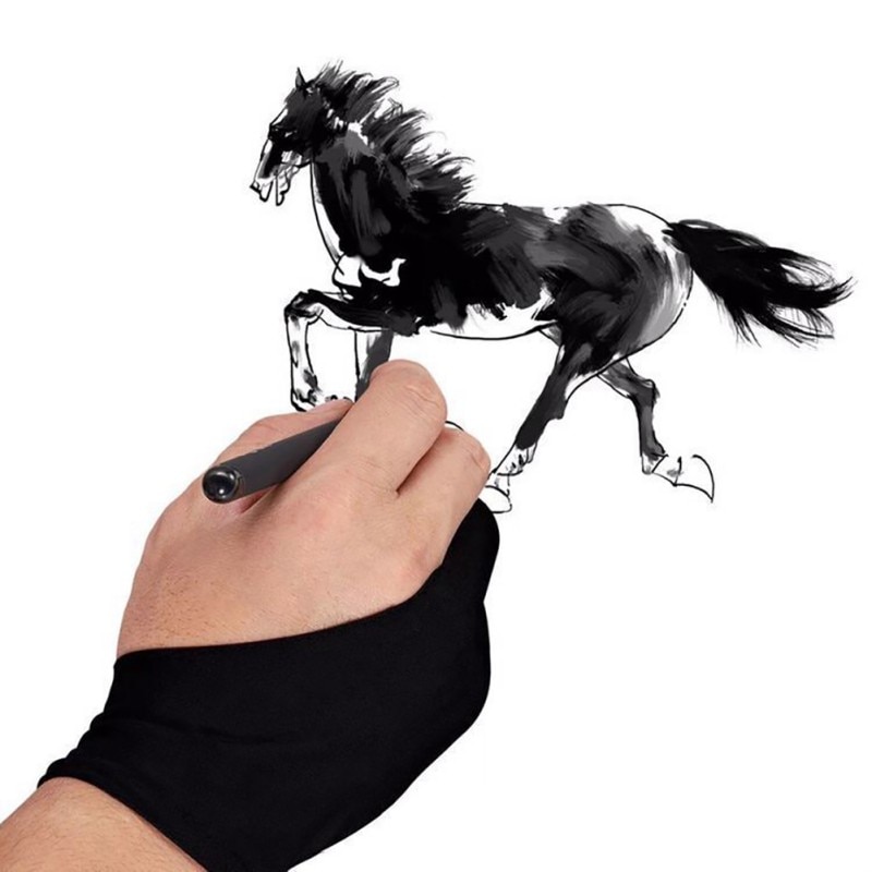 Artist Drawing Glove for Any Graphics Drawing Table 2 finger Anti-Fouling Both for Right And Left Hand Drawing Gloves