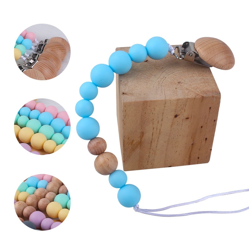 New Baby Pacifier Clip Chain Silicone beads Soother Pacifier Clips Leash Strap Nipple Holder For Infant Nipple Bottle Clip Chain