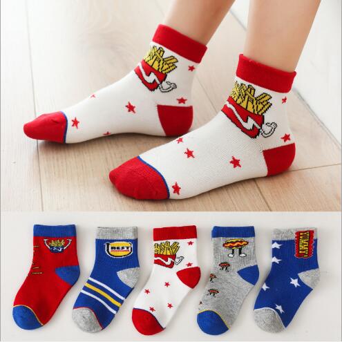 3-12Year 5 Pairs Autumn and winter children's socks boys and girls tube socks breathable kids baby socks