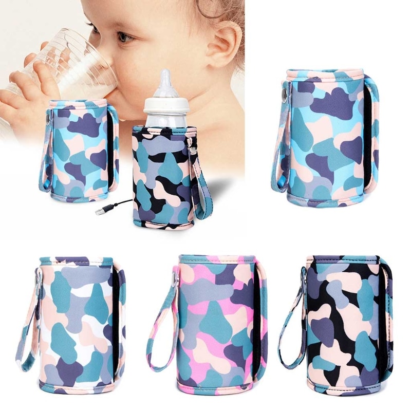 USB Baby Bottle Warmer Portable Travel Milk Warmer Infant Feeding Bottle Heating Cover Insulation Thermostat Food