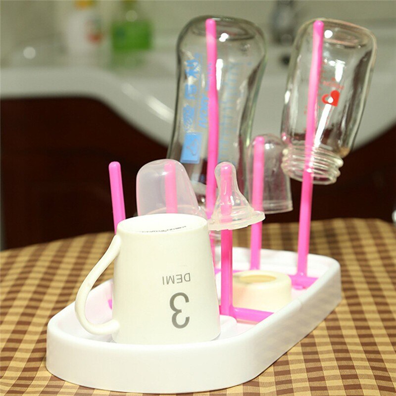 Baby Bottle Drying Rack Brush Baby Bottle Brush Tree Straight Stlye Cleaning Dryer Drainer Kitchen Feeding Holder Tools New 2023