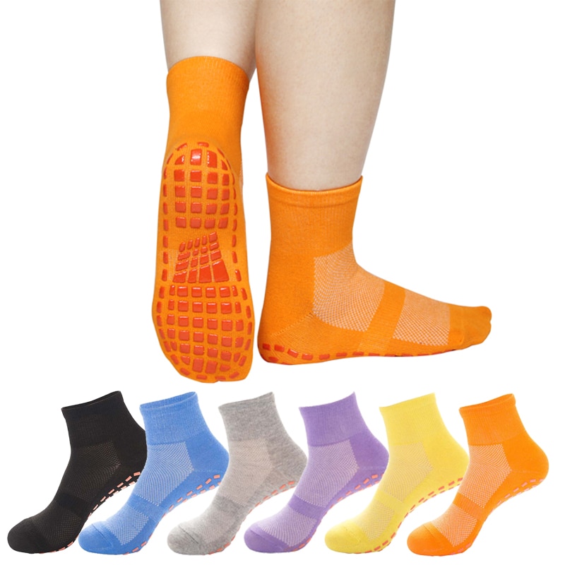 6 Pairs/Lot Anti-slip Socks Kids Adult Non Slip Sticky Grip Floor Socks Baby Child Adult Anti Slip Men and Women Trampoline Sock