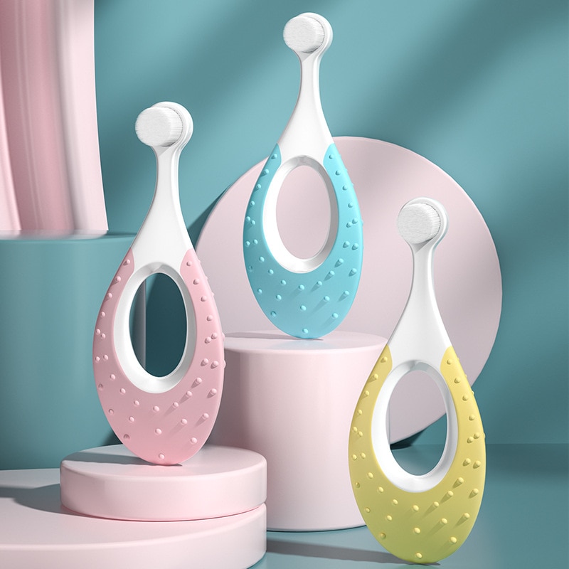Children's Toothbrush Wth Ring Handle And Round Head 0.08mm Soft Bristles Safe Material Non-slip Design protect baby teeth