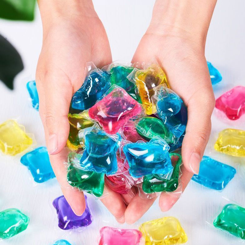50PCS Wäscherei Ball Perlen Portable Flecken Film Wäsche Gel Kapseln Reise Waschen Flüssigkeit