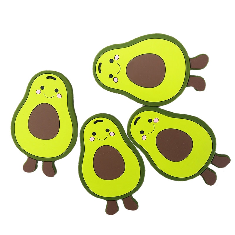 Chenkai 10pcs Silicone Avocado Teether Food Grade DIY Pacifier Dummy Teething Infant Smoothing Sensory Bite Toy Accessories Gift