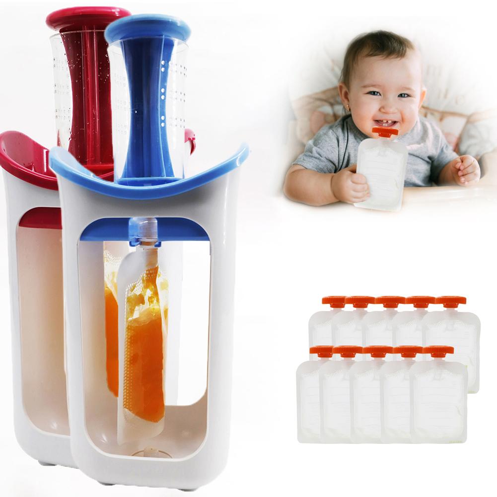 Children's Fruit Puree Squeezer Home Kitchen Handy Tools Kids Food Feeding Bags Reusable Food Juice Pouches Sealed Preserve