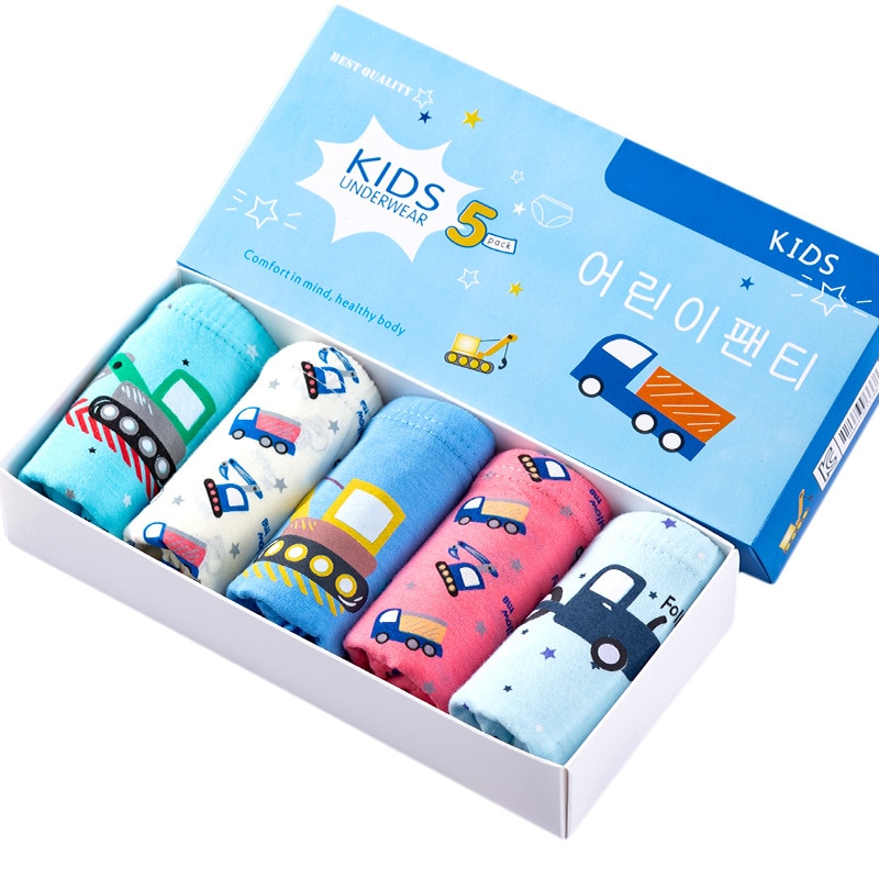 5 Pcs/ Lot Boys Underwear Cotton Children's Underwear Cartoon Cars Kids Briefs Child Breathable Panties For Boys 1-14Y Kid 