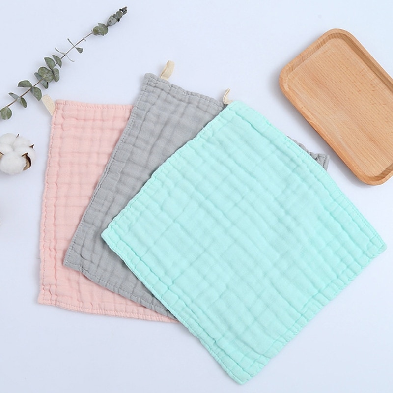 3 Pcs/Pack Baby Infants Feeding Bibs Absorbent Soft Gauze Burp Saliva Towel Handkerchief Toddler Scarf Wash Cloth 85DE
