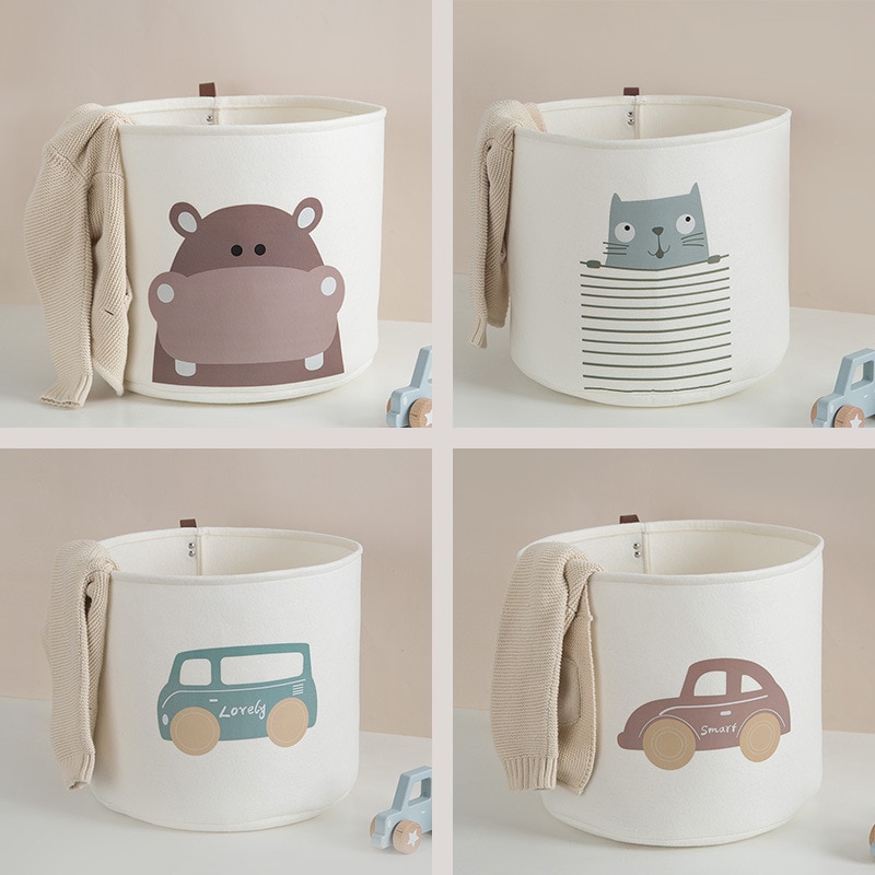 Lovely Cartoon Animals Laundry Basket, Kids Laundry Bag, Waterproof Fet Laundry Hamper, Foldable Baskets For Toys,Sundries