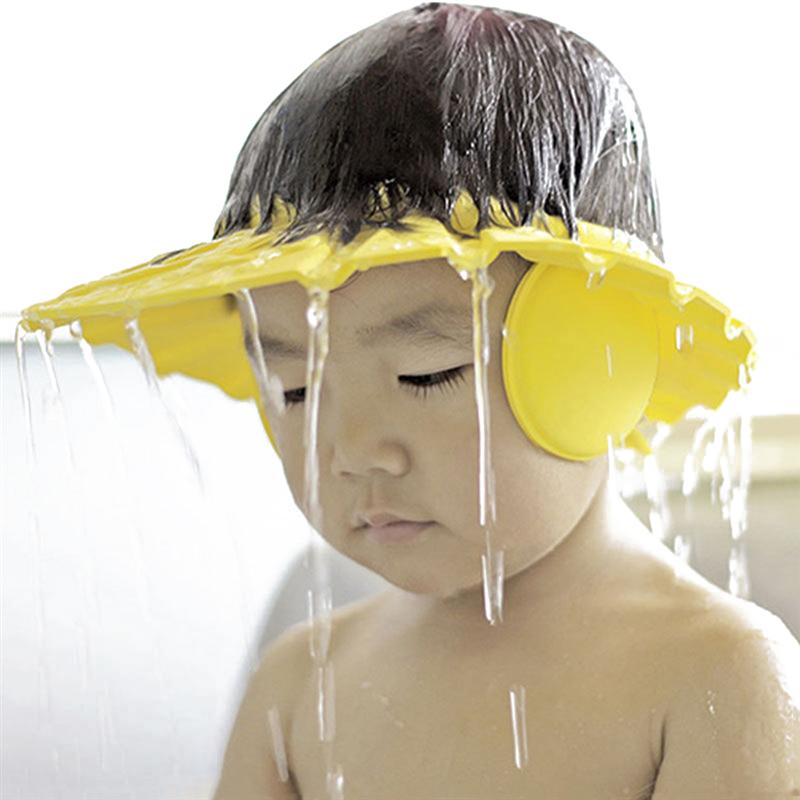 Baby Adjustable Shampoo Shower Bathing Protect Soft Cap For Baby Wash Hair Shield Hat with Ear Protection Pads