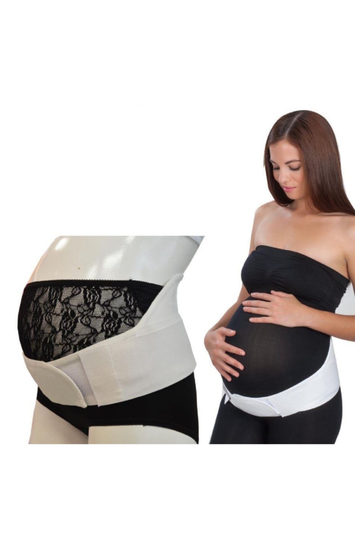 Pregnant Waist Support Band M White