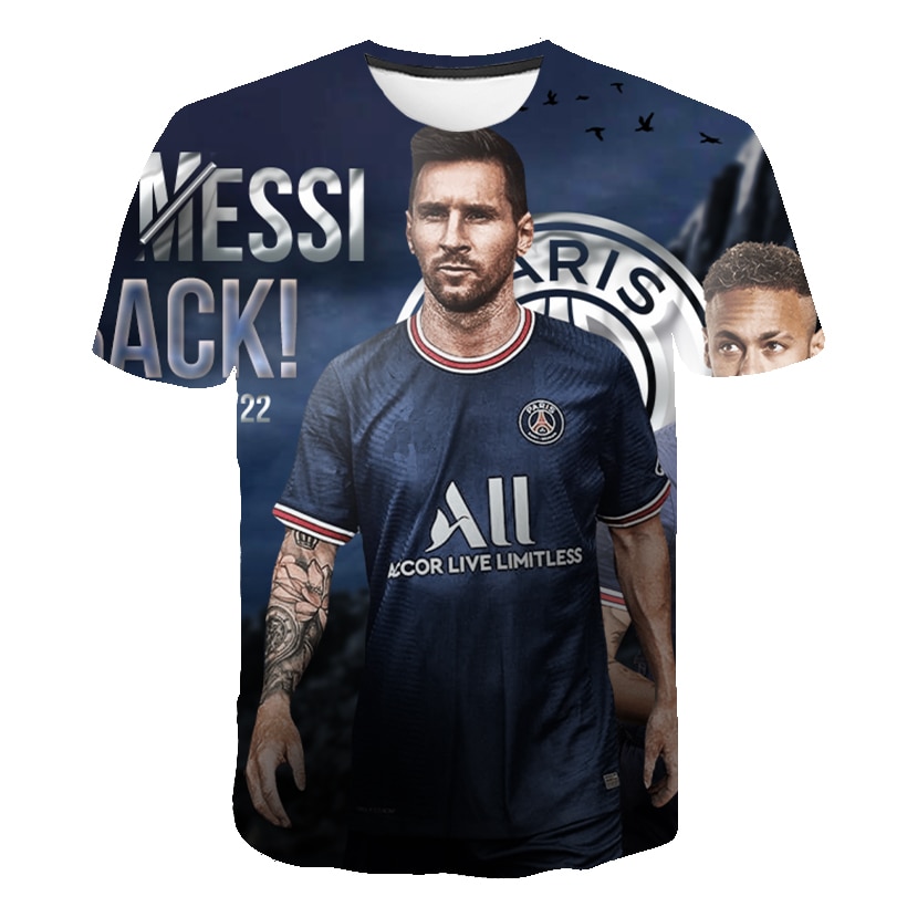 Parent child couple 3D T-shirt football training clothes star pattern men's and women's summer short sleeve round neck