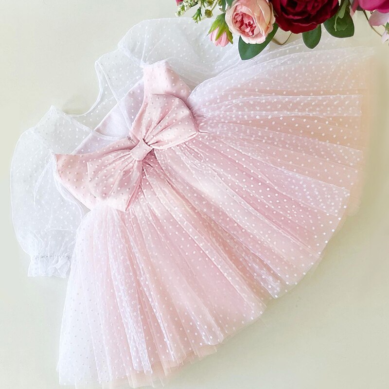 Girls Elegant Wedding Christmas Dresses For Kids Princess Party Tutu Prom Gown Children Bridesmaid Clothes New Year Costume