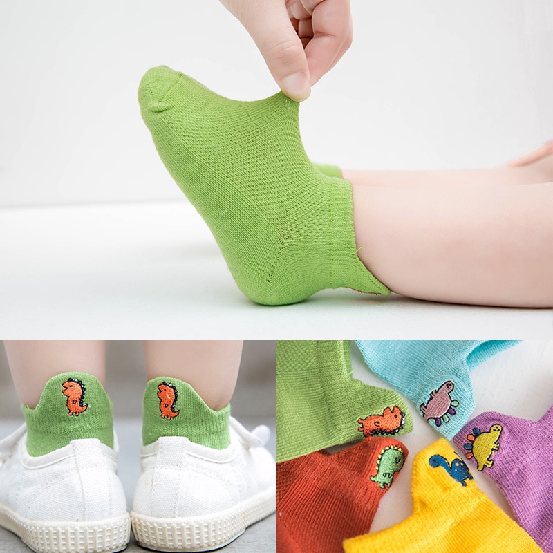 5Pair/lot Children Cotton Boys Girls Socks Cute Cartoon Pattern Kids Socks For Baby Boy Girl Sport Style Suitable For 1-10Y