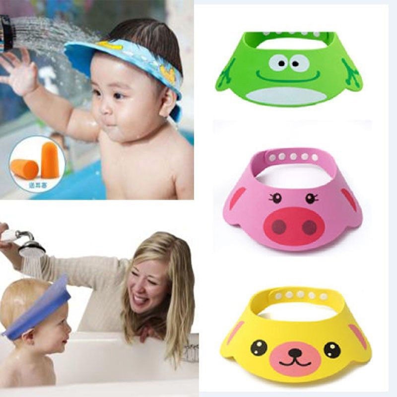 Baby Shampoo Cap Wash Hair Kids Bath Visor Hats Adjustable Shield Waterproof Ear Protection Eye Children Hats Infant