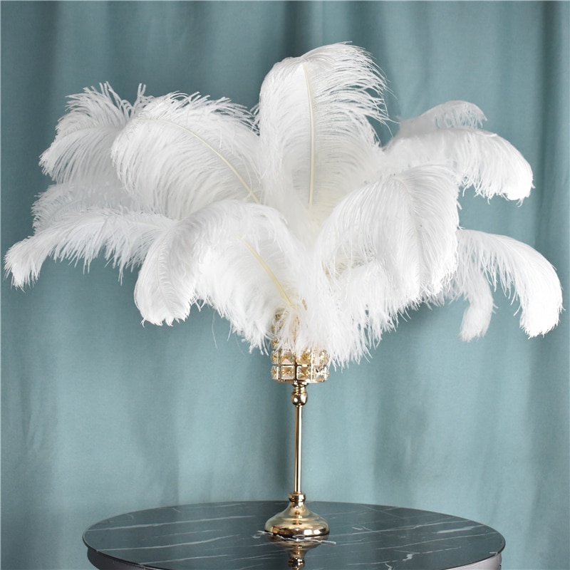 Weiß Strauß Feder Decor 15-70cm/6-28 "Straußen Federn für Handwerk Carnaval Tisch Mittelstücke