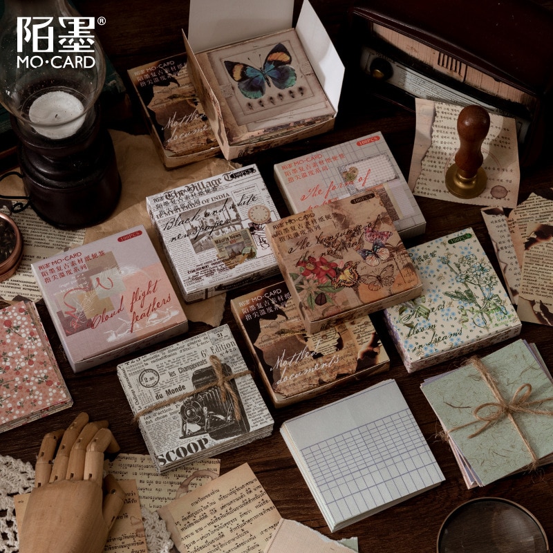 100pcs/lot Memo Pads Sticky Notes Vintage Fingertip DIY Planner Junk Journal Paper diary Scrapbooking Stickers Office