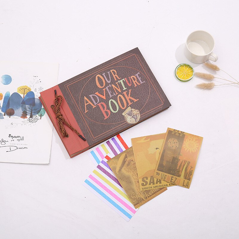 Our Adventure Album Book DIY Vintage Kraft Srapbook Tether Loose Leaf Record Photo Album