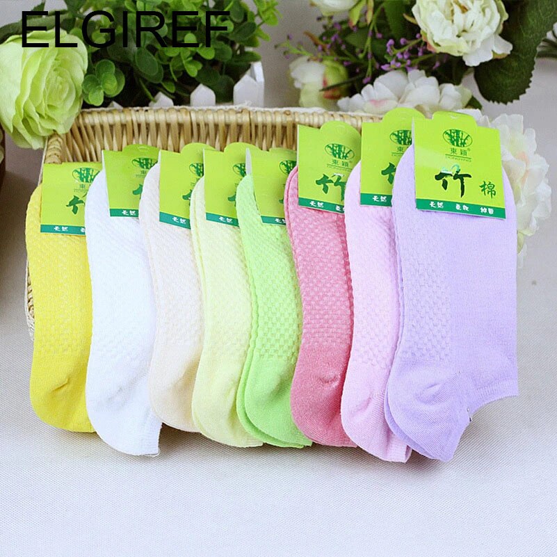 5 Pairs Women Socks Warm Comfortable Cotton Bamboo Fiber Girl Women's Socks Ankle Low Female Invisible Color Girl winter so