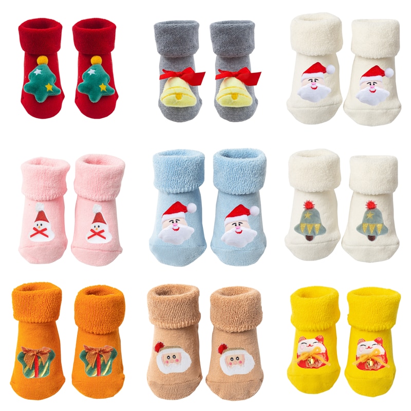 New For Christmas Baby Socks Boys and Girls Non-slip Baby Socks