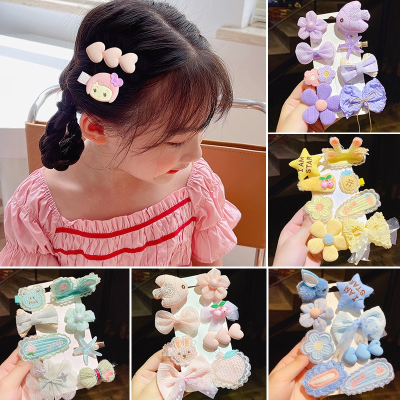 Children's Hairpin Small Fish Flower Bow Hairpin Bangs Broken Hair Clip Headdress Adult Girl BB Hairpin Baby Girl Bows