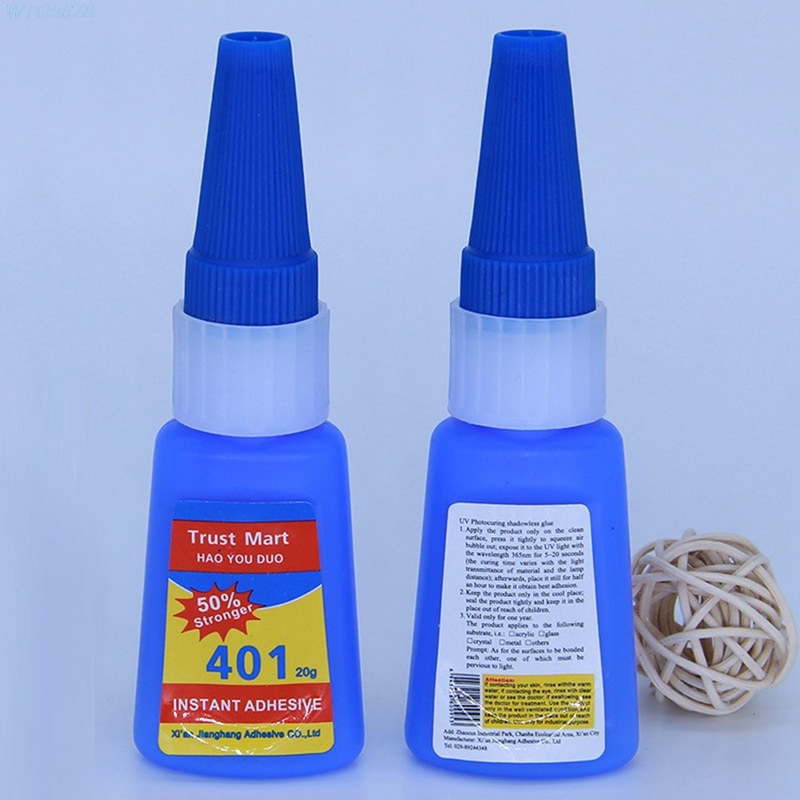 20Ml Liquid Super Glue 401 Instant Strong Glue Bond Leather Wood Rubber Metal Glass Cyanoacrylate Diy Glue