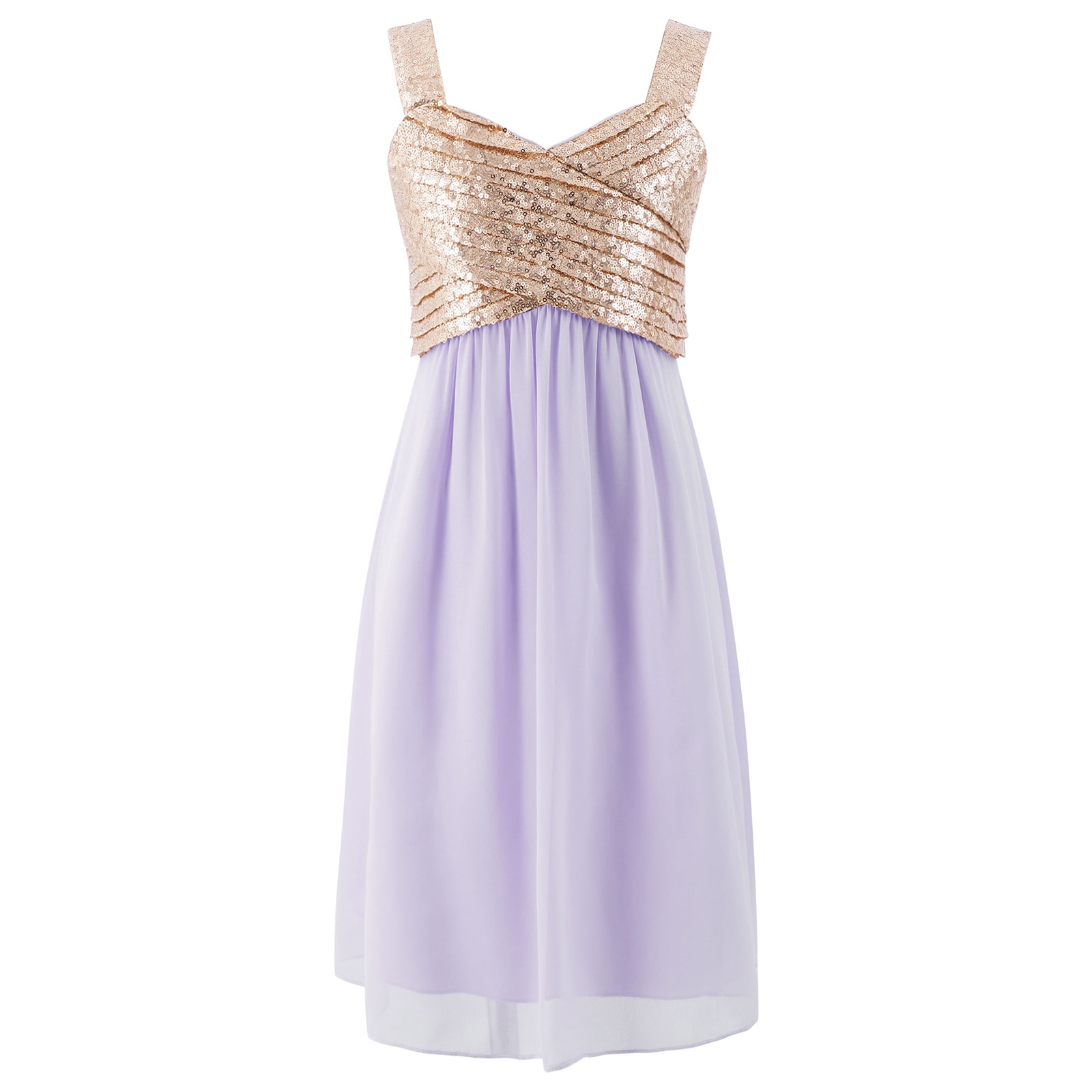 Kids Flower Girls Wedding Dress Children Shiny Sequin V-neck High Waist Chiffon Dresses Princess Evening Birthday Party Dress