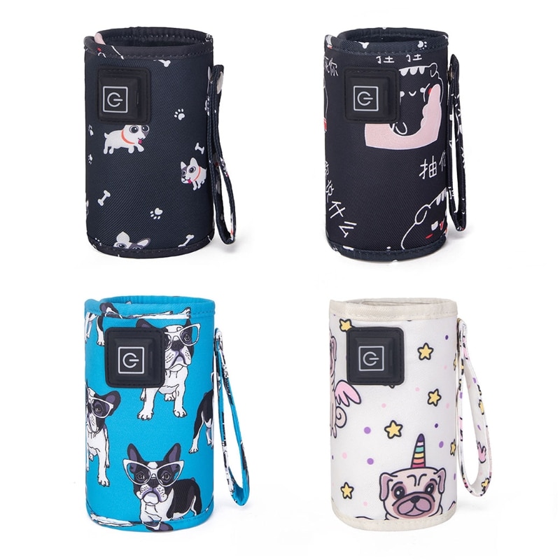 Q81A Portable Baby Bottle Warmer USB Rechargeable Travel Milk Warmer Infant Feeding Bottle Three Gear Adjustable 5V-2A Safety