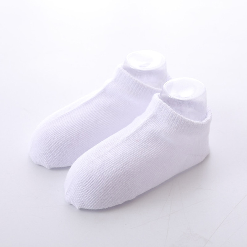 5Pairs/Lot Baby White Kid Socks Spring Style Solid Thin Soft Cotton Children For Boys Girls Sport Students Socks 2-12 Years Old