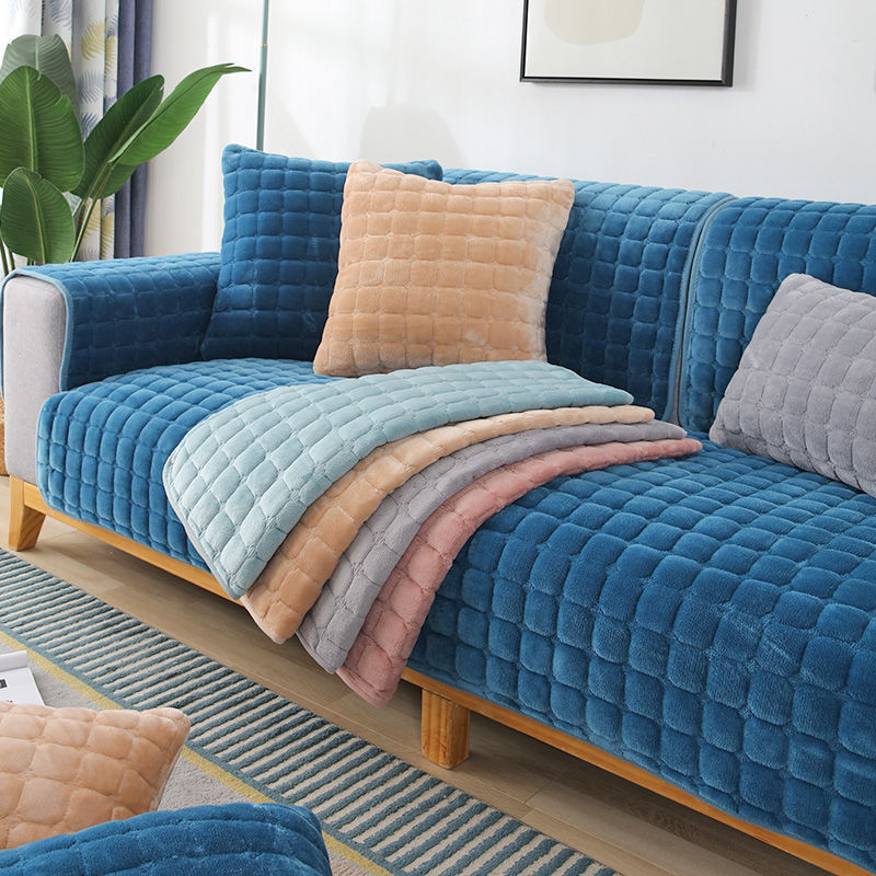 Sofa kissen plüsch nicht-slip verdickt sofa abdeckung kissen flanell sofa abdeckung universal