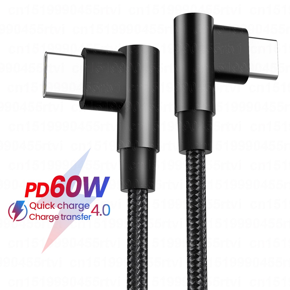 90 grad 60W USB C zu USB Typ C Kabel PD 3A Schnelle Lade USB-C Kabel Typ-C ladegerät Für Xiaomi POCO