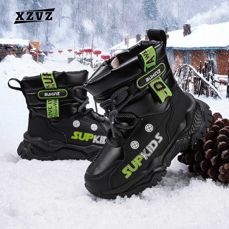 XZVZ Kids Snow Boots Winter Waterproof Slip Resistant Cold Weather Shoes Add cotton to Thicken Children's Boots