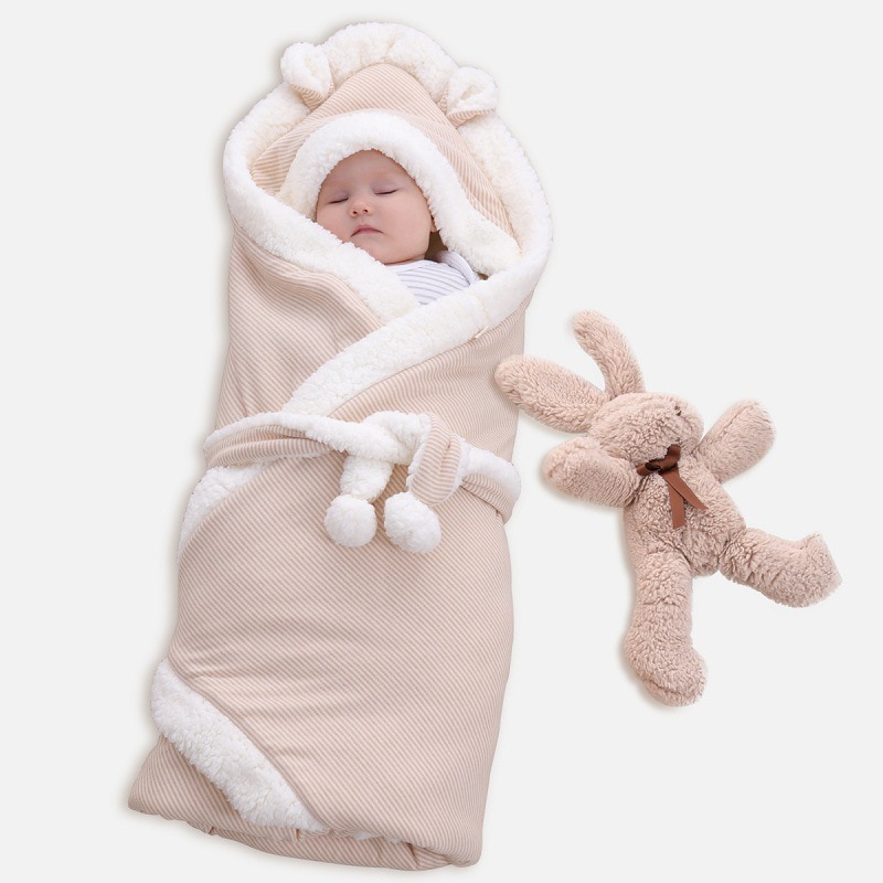 Baby Blanket Autumn And Winter Thicken Newborn Swaddling Lamb Wool Thick And Thin Two Choices Blankets For Baby