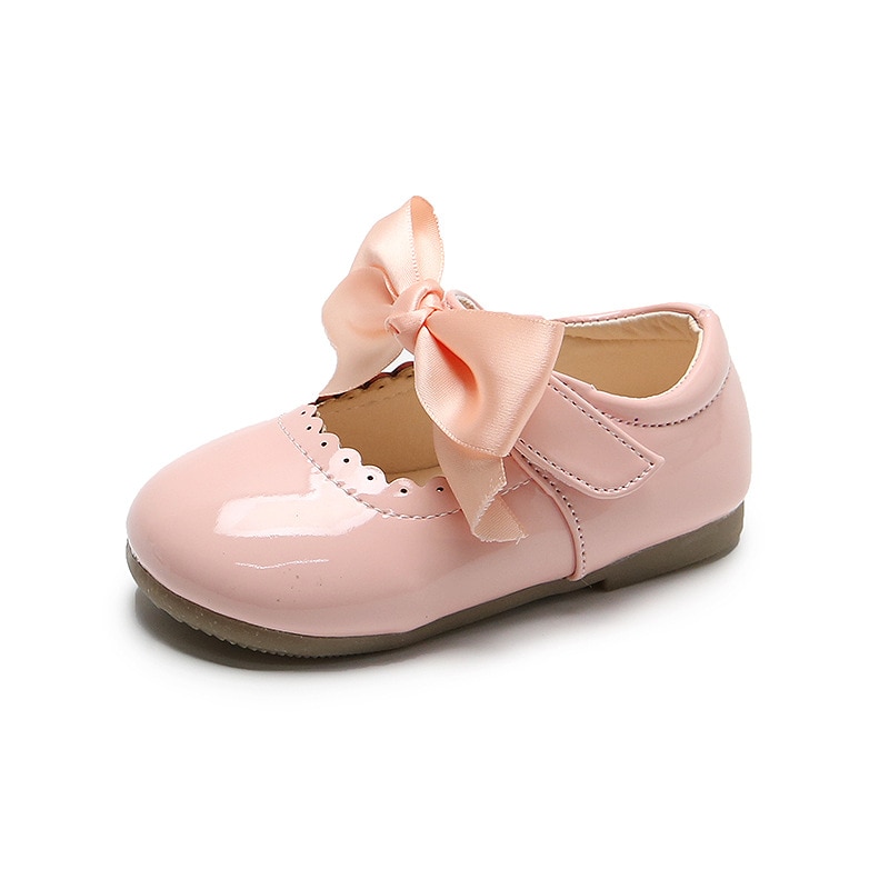 Baby Girls Shoes Infant Toddler Bow Patent Leather Princess Shoes Solid Color Kids Dancing Party Wedding Spring Autumn Summer