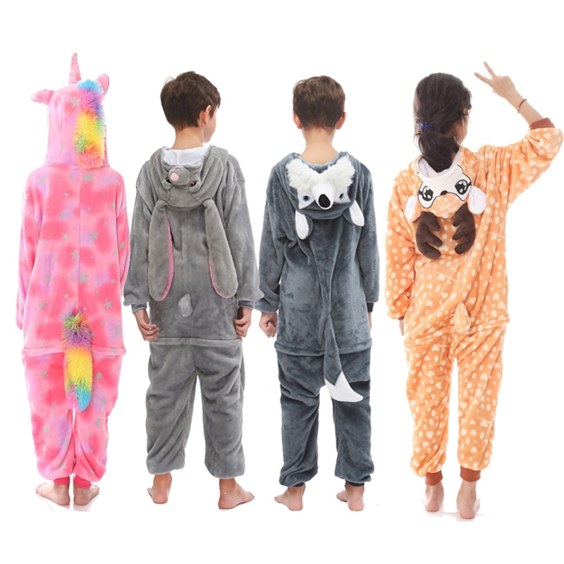 kids winter stich pajamas children panda dinosaur sleepwear unicorn kigurumi onesies for boys girls blanket sleeper baby costume