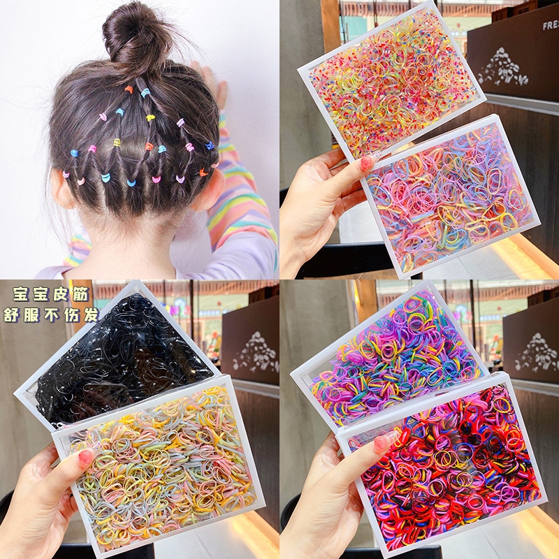 Disposable rubber band children's hair binding headdress girl's hair circle black thickened baby's hair rope head